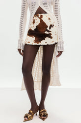 Bojana İnek Desenli Mini Etek